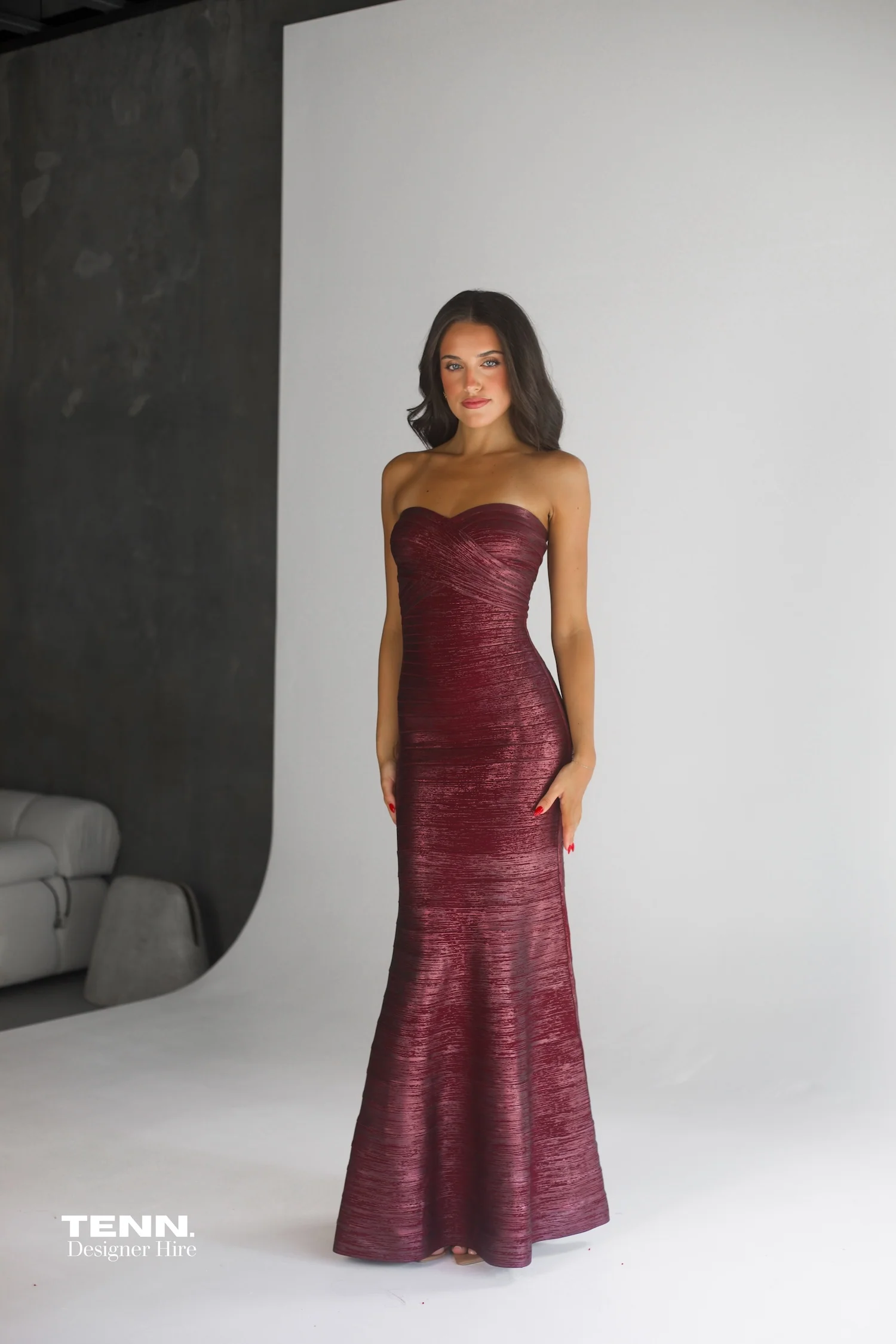 Metallic Sara gown - Wine Foil - Image 2