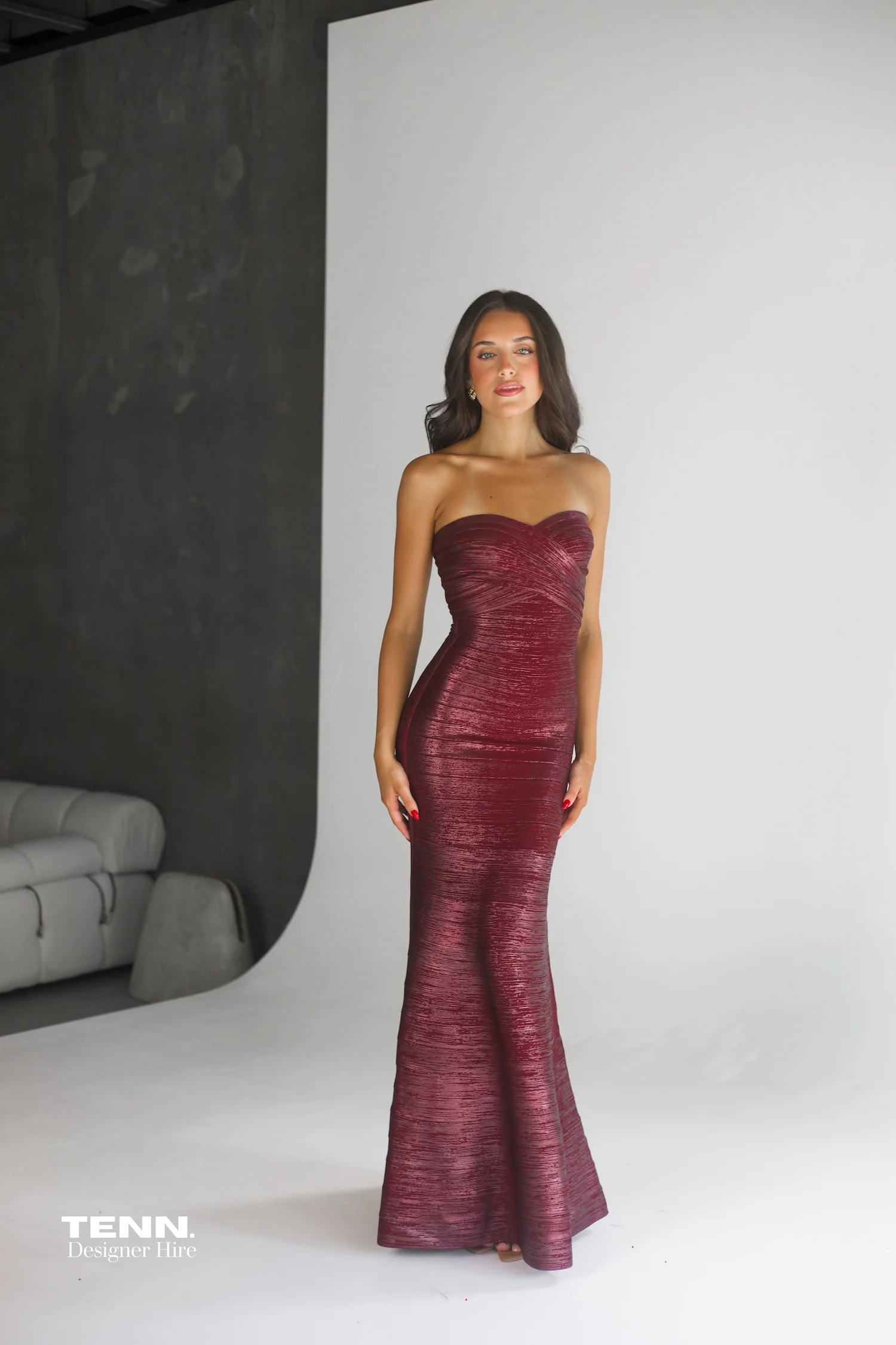 Metallic Sara gown - Wine Foil - Image 9