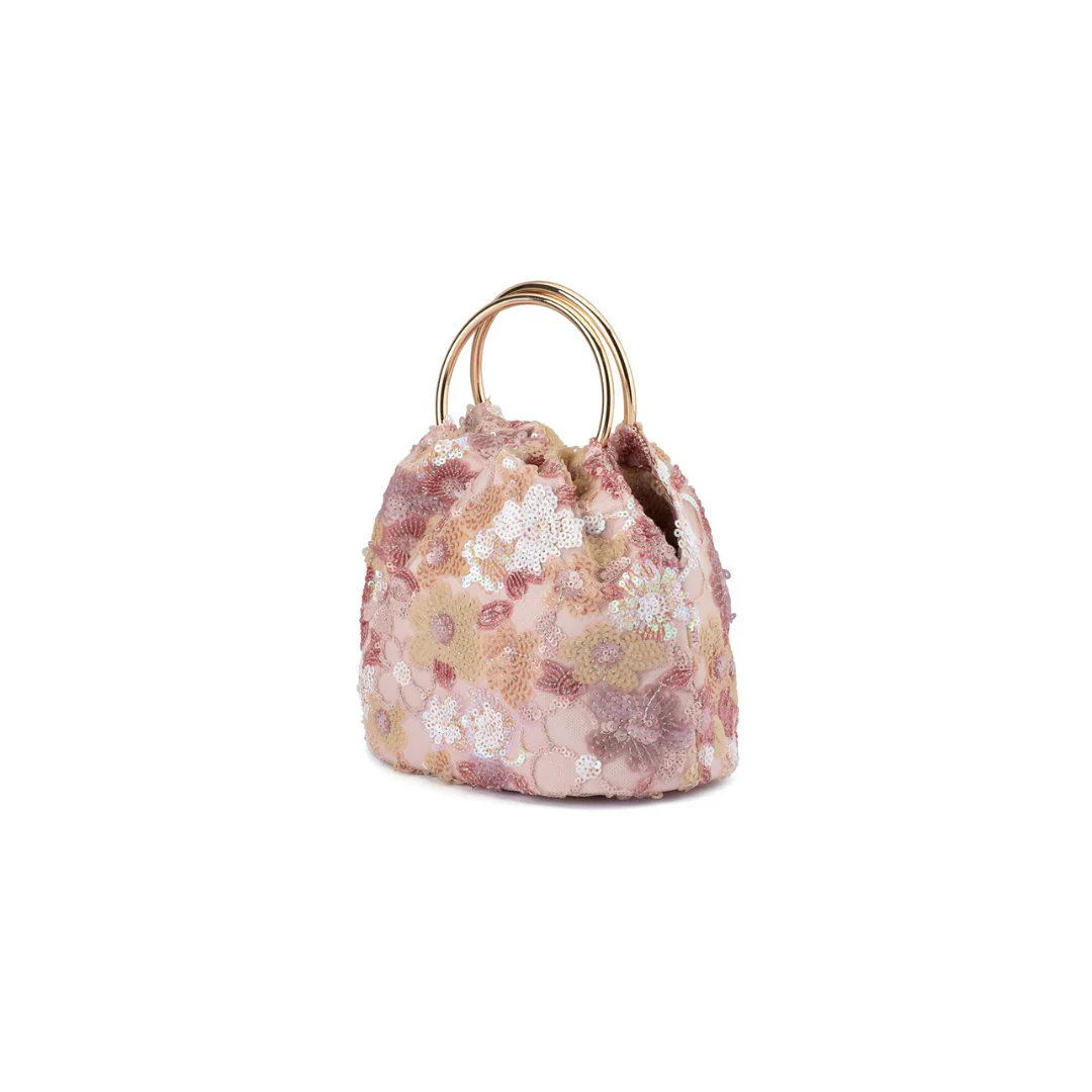 Alfie Floral Sequin Clutch - Blush - Image 2
