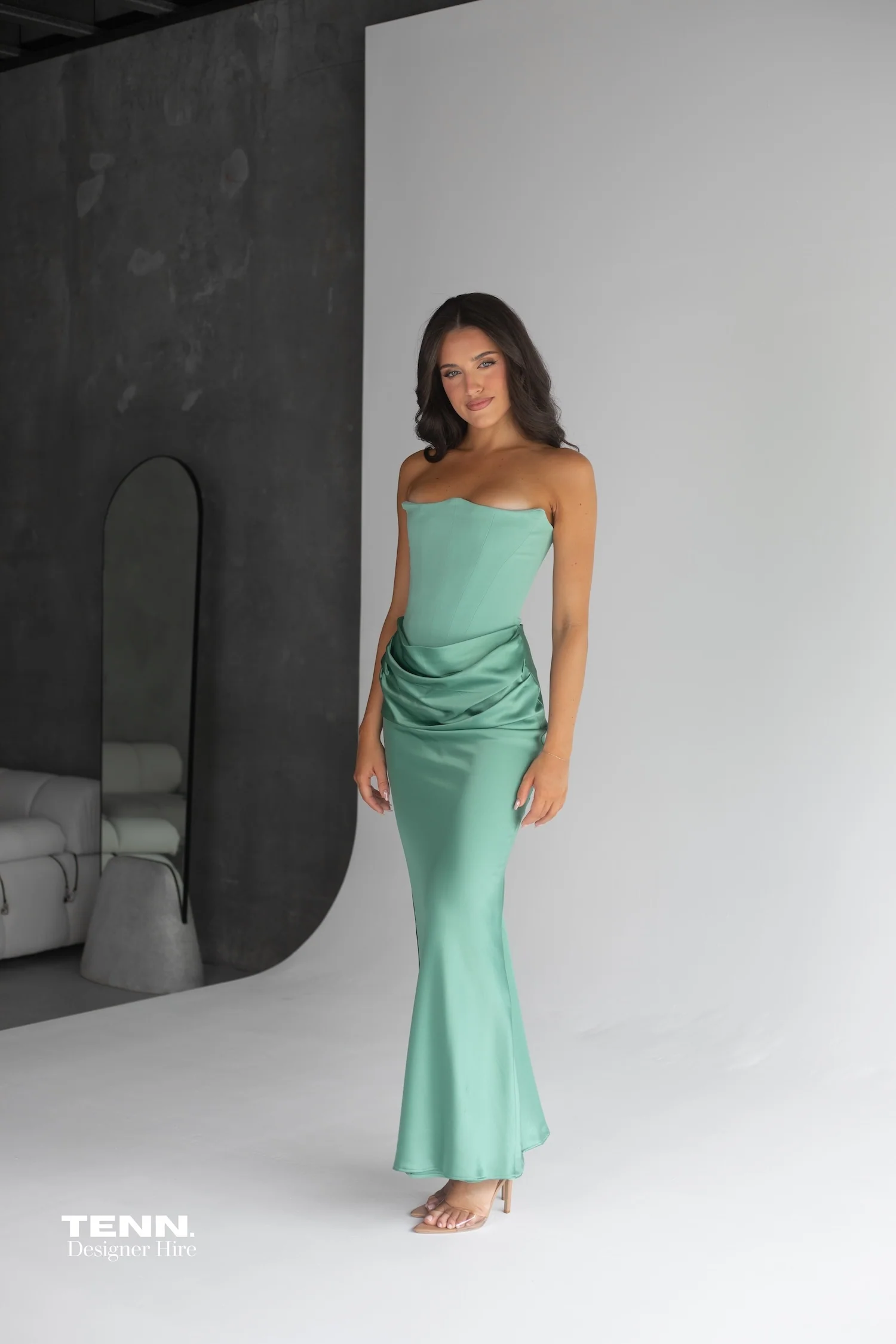 Persephone Corset Gown - Jade Green - Image 2