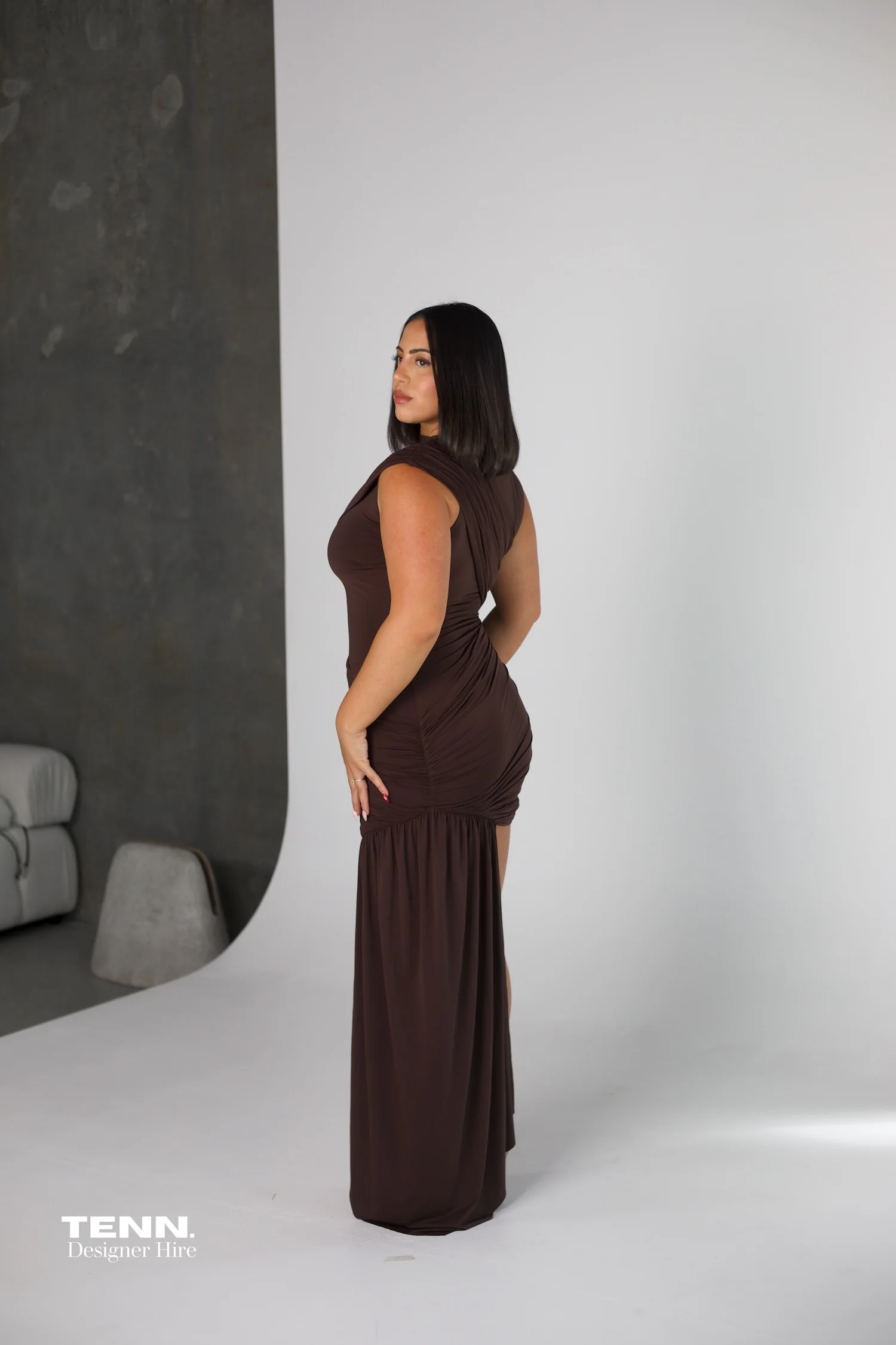 Ravenna Mini Dress - Chocolate - Image 2