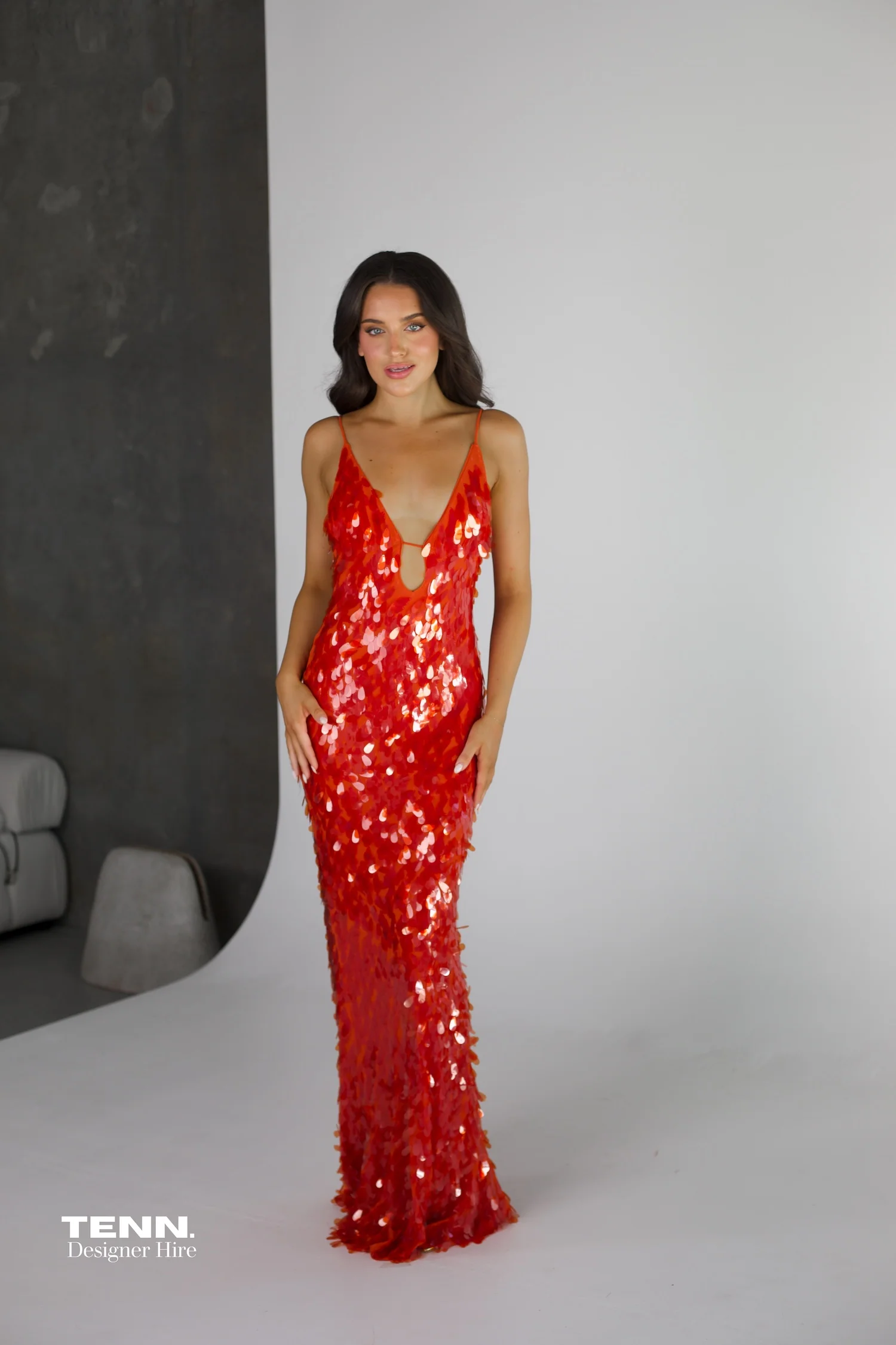 SAPPHIRE SEQUIN MAXI DRESS - Red - Image 2