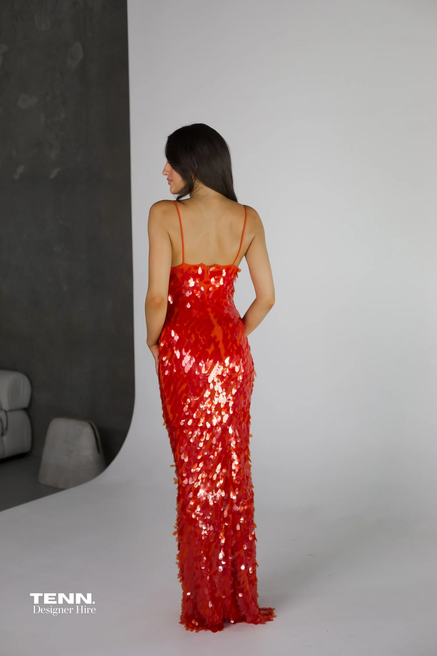 SAPPHIRE SEQUIN MAXI DRESS - Red - Image 5