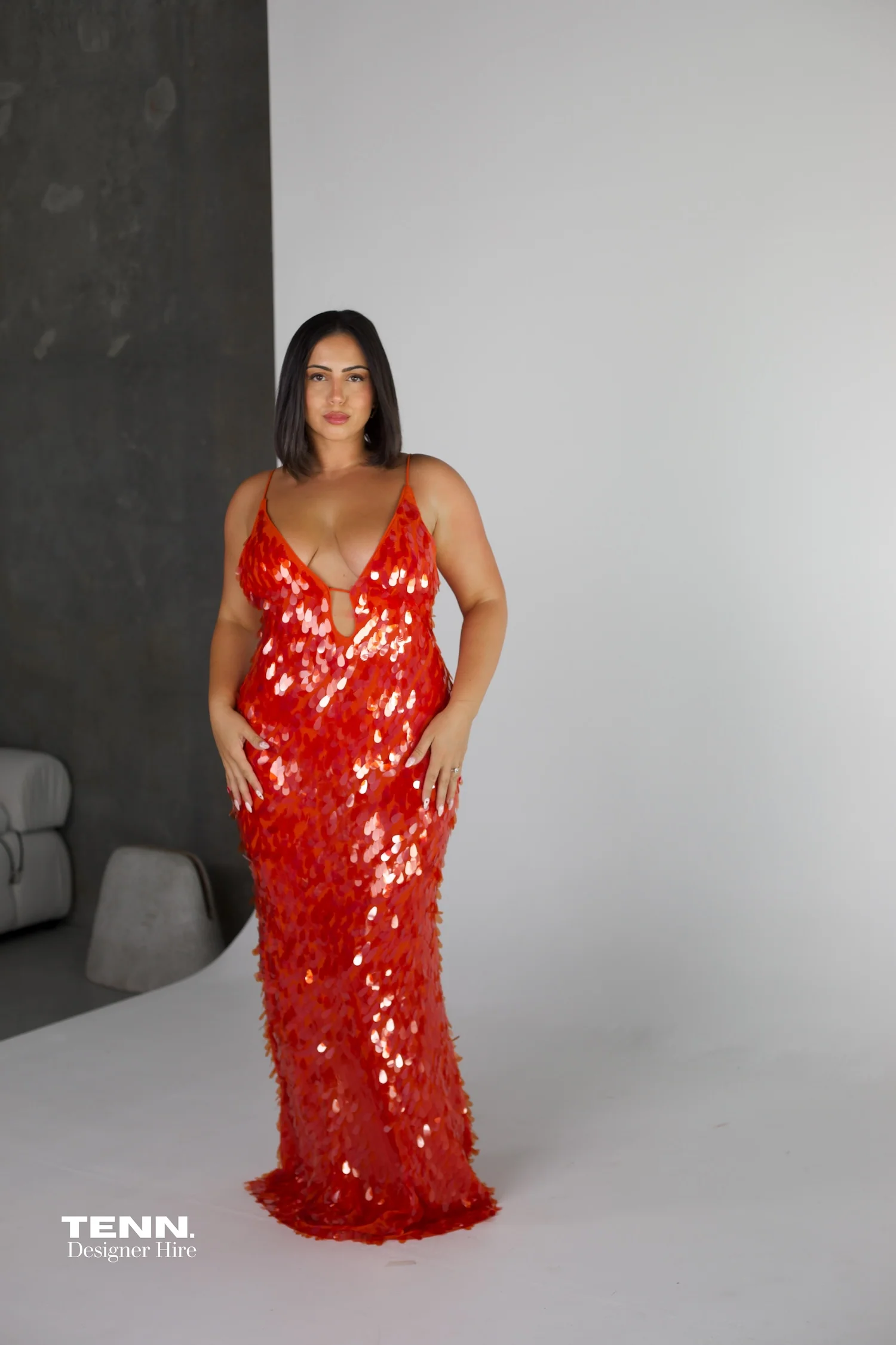 SAPPHIRE SEQUIN MAXI DRESS - Red - Image 6