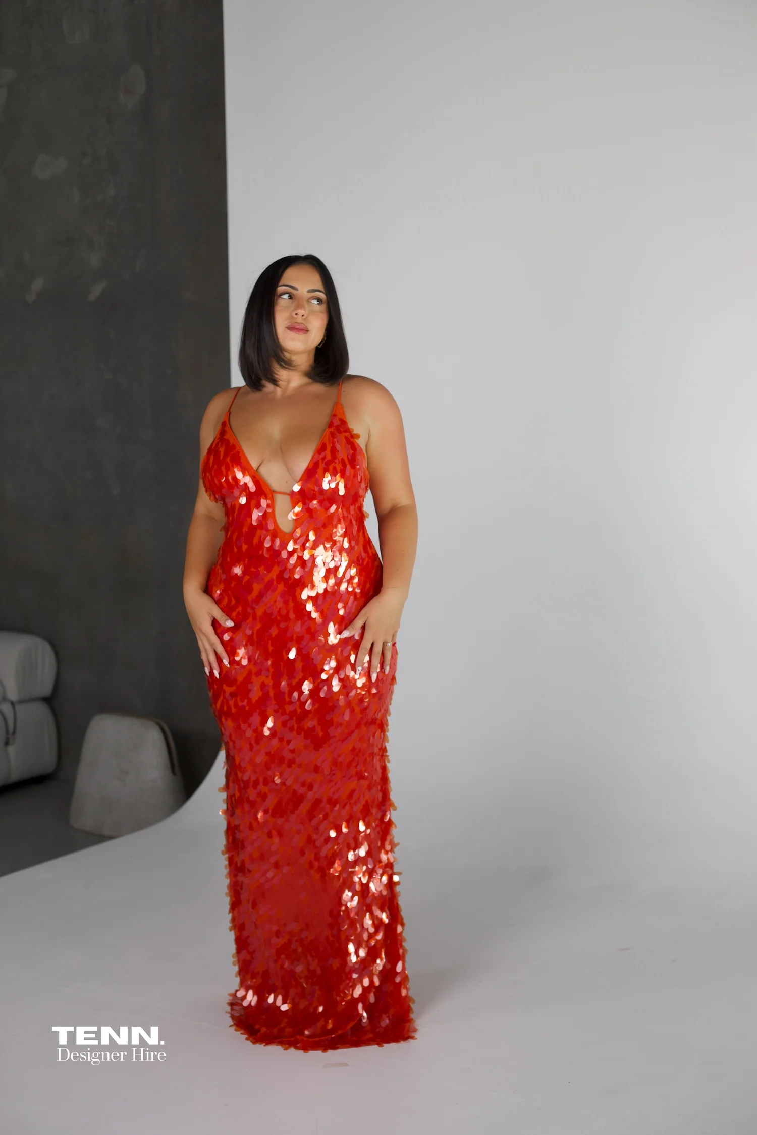 SAPPHIRE SEQUIN MAXI DRESS - Red - Image 8
