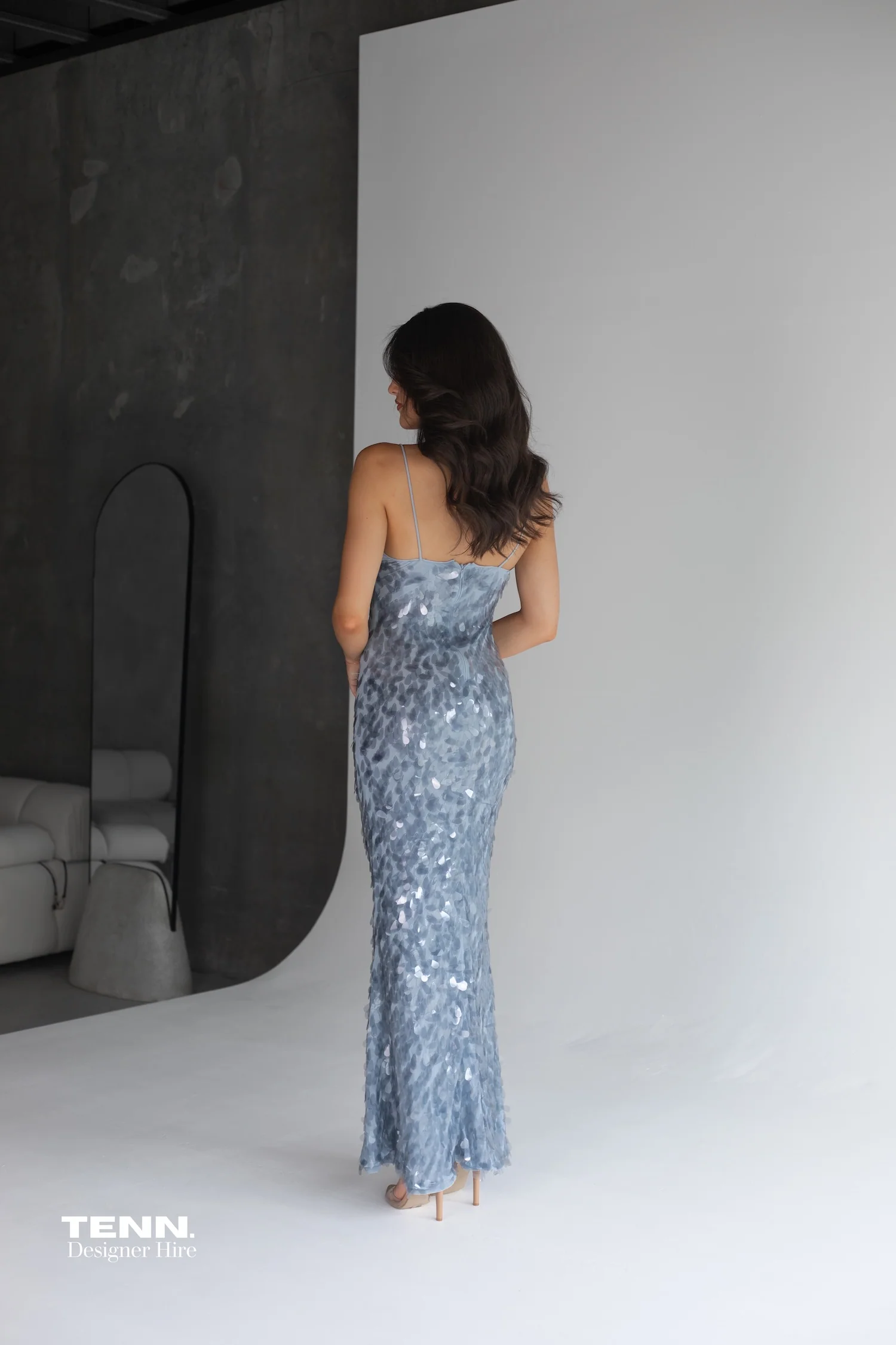 Sapphire Sequin Maxi Dress - Dove Grey - Image 2