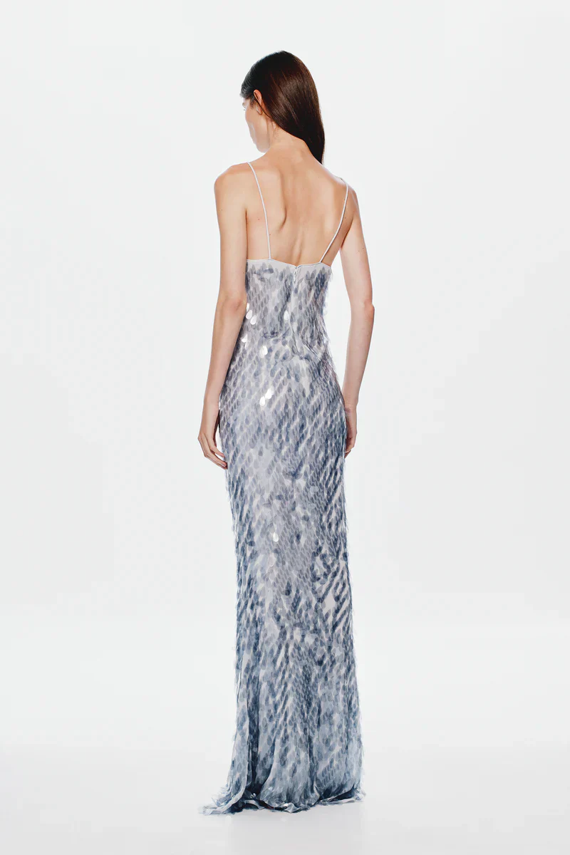 Sapphire Sequin Maxi Dress - Dove Grey - Image 5