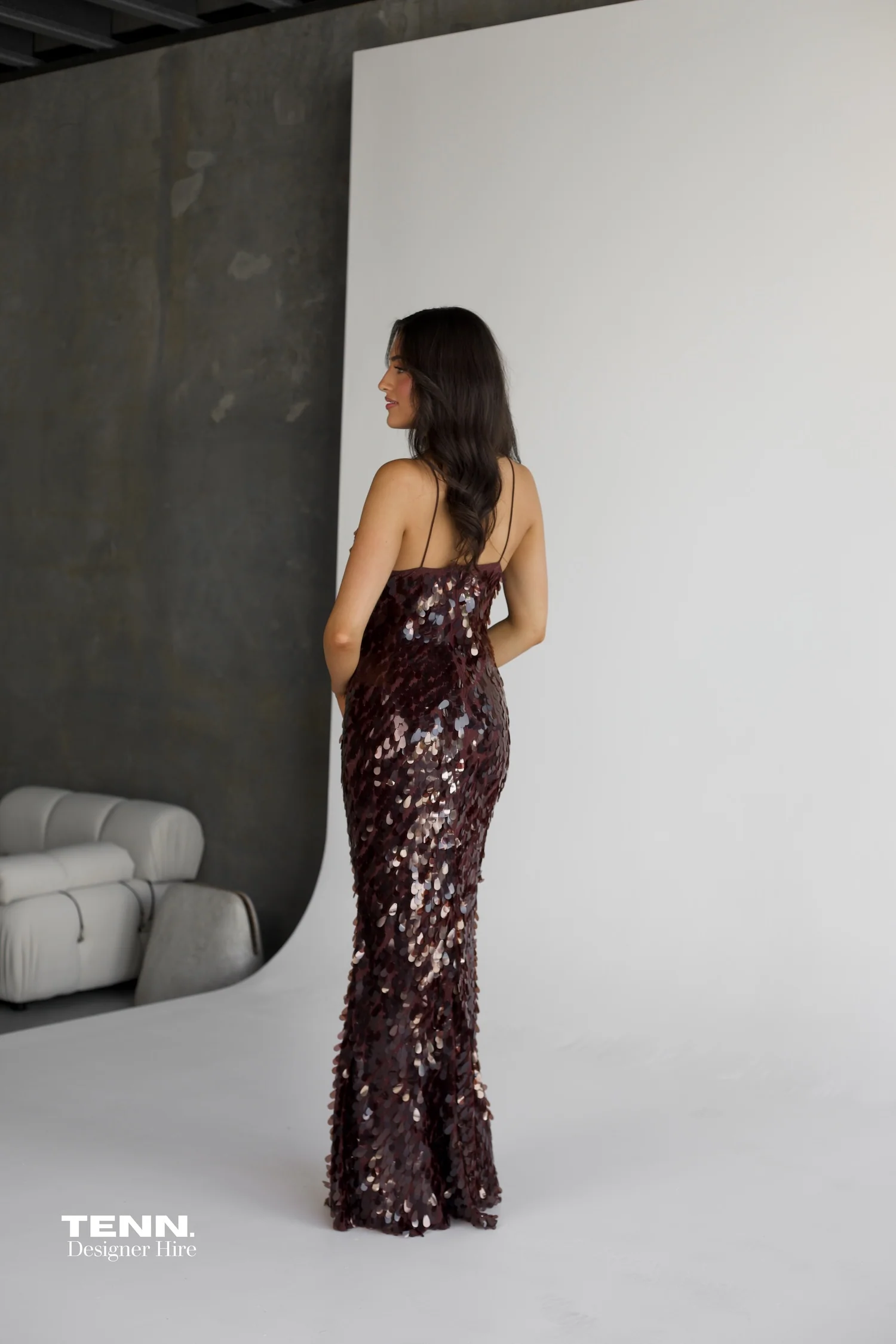 Sapphire Sequin Maxi Dress - Fig - Image 2