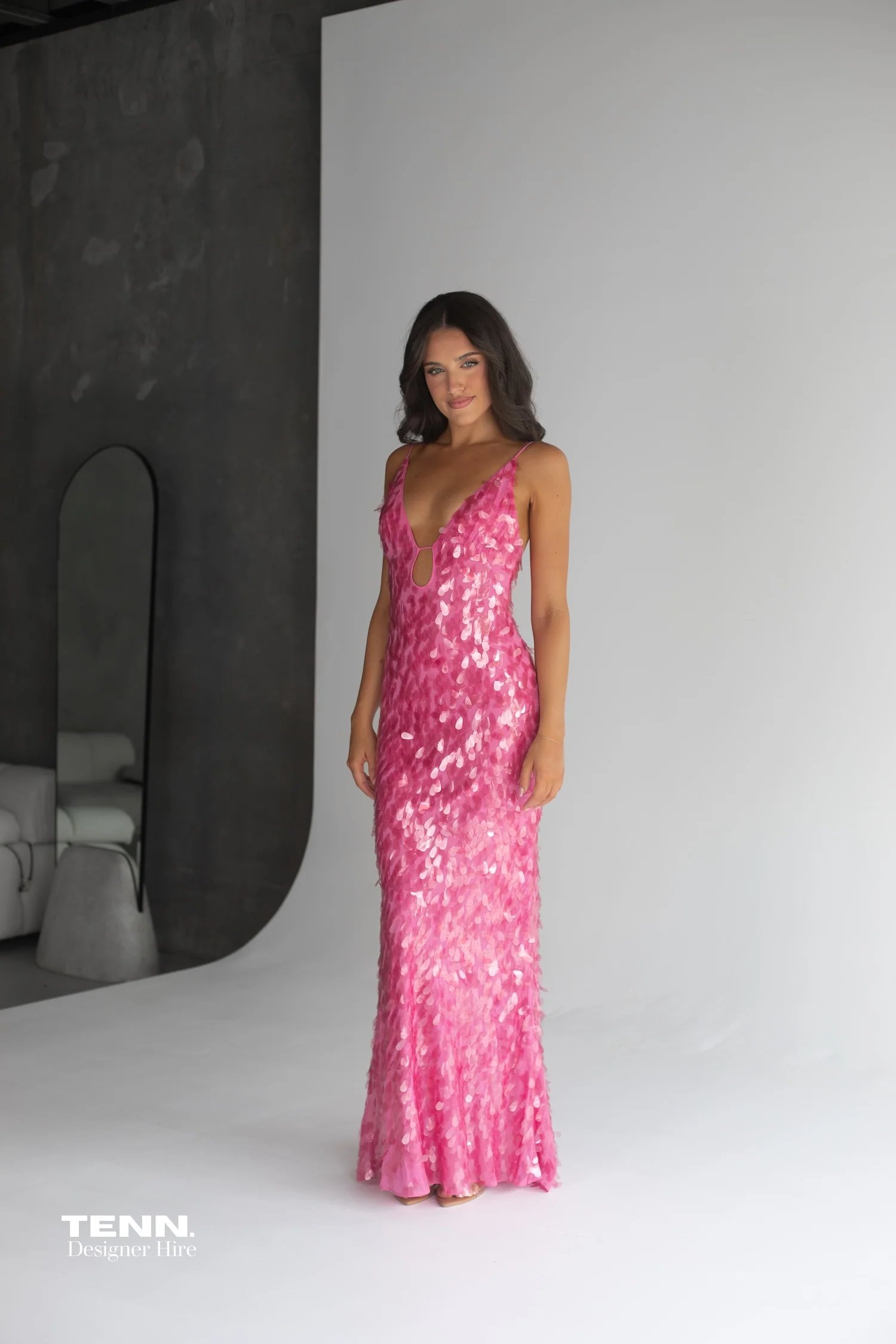 Sapphire Sequin Maxi Dress - Fuchsia