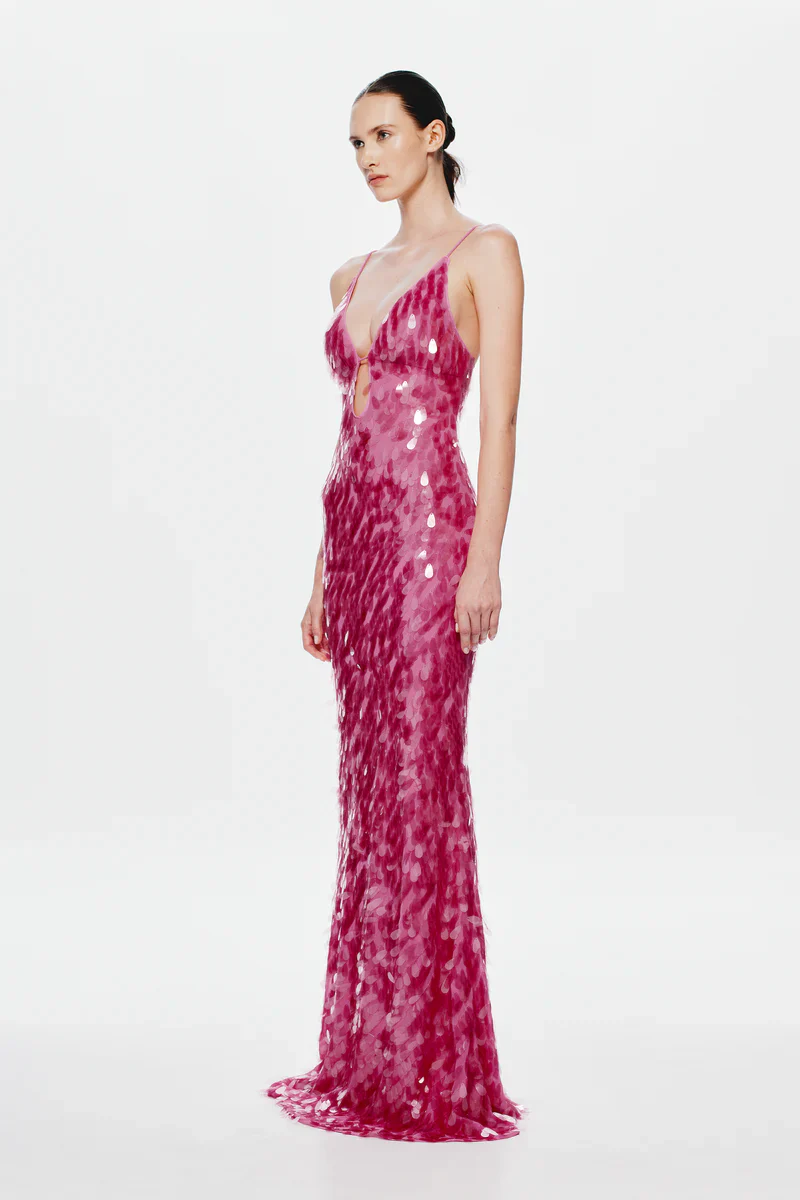 Sapphire Sequin Maxi Dress - Fuchsia - Image 5