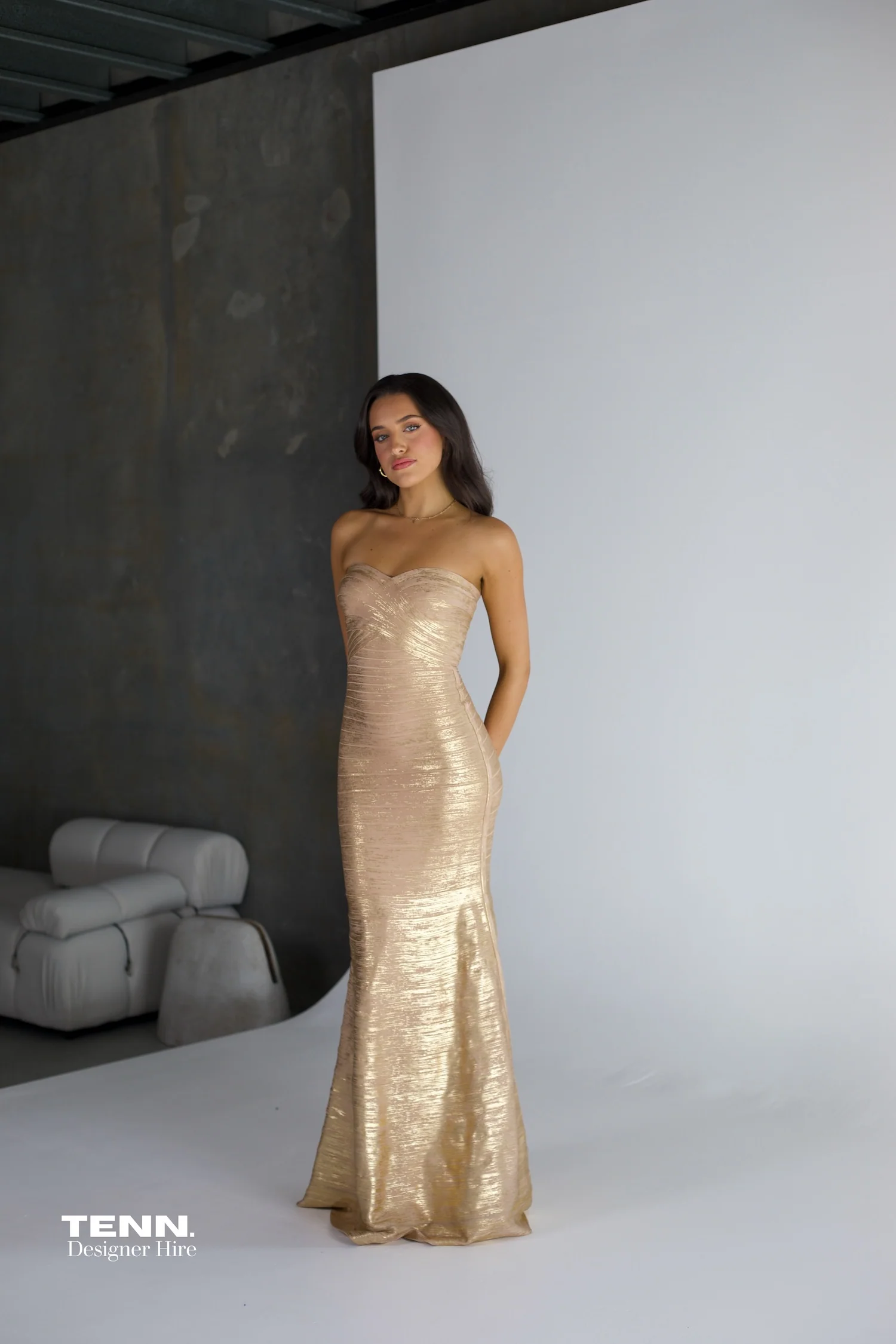 Metallic Sara gown - Gold Foil - Image 7