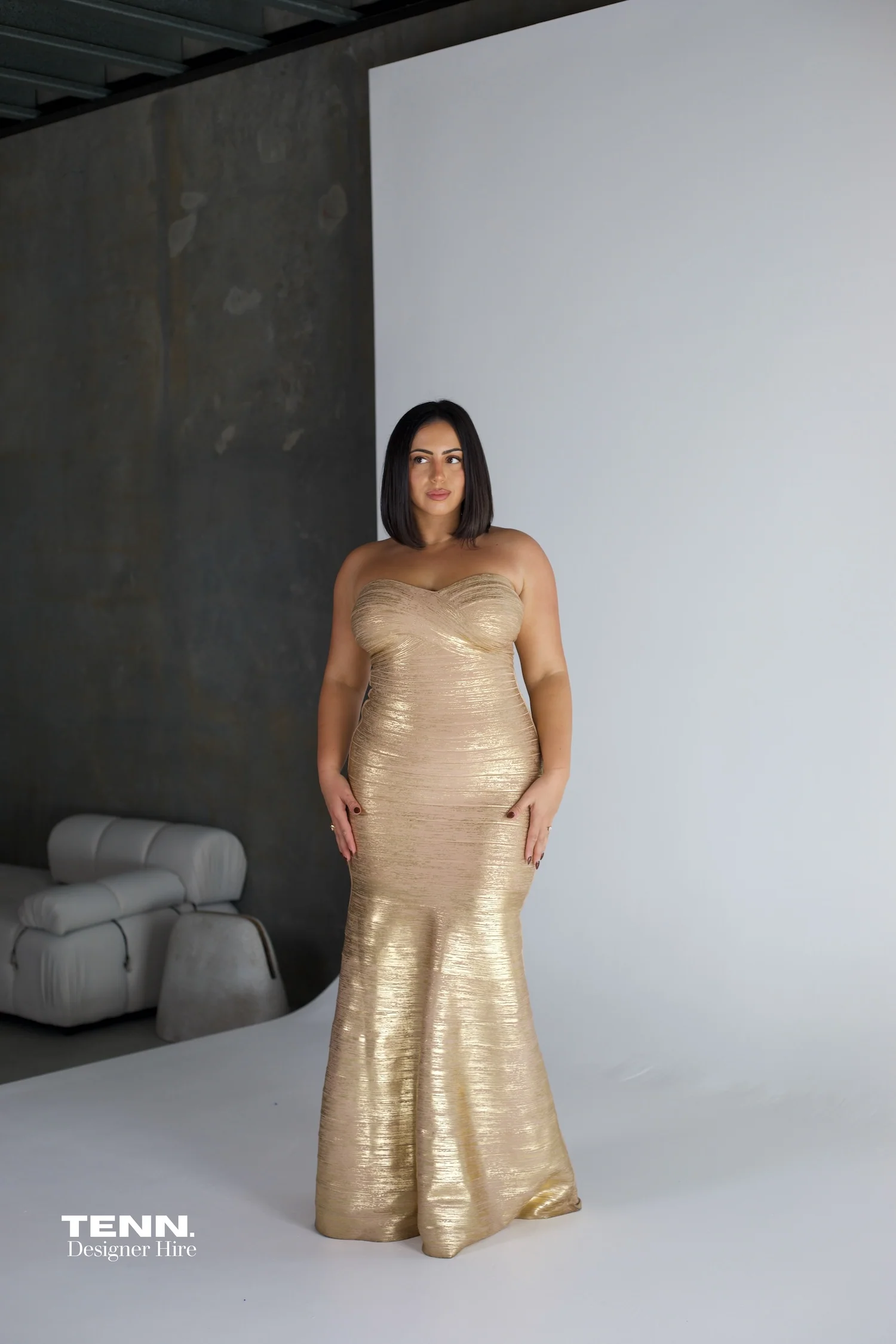 Metallic Sara gown - Gold Foil - Image 8