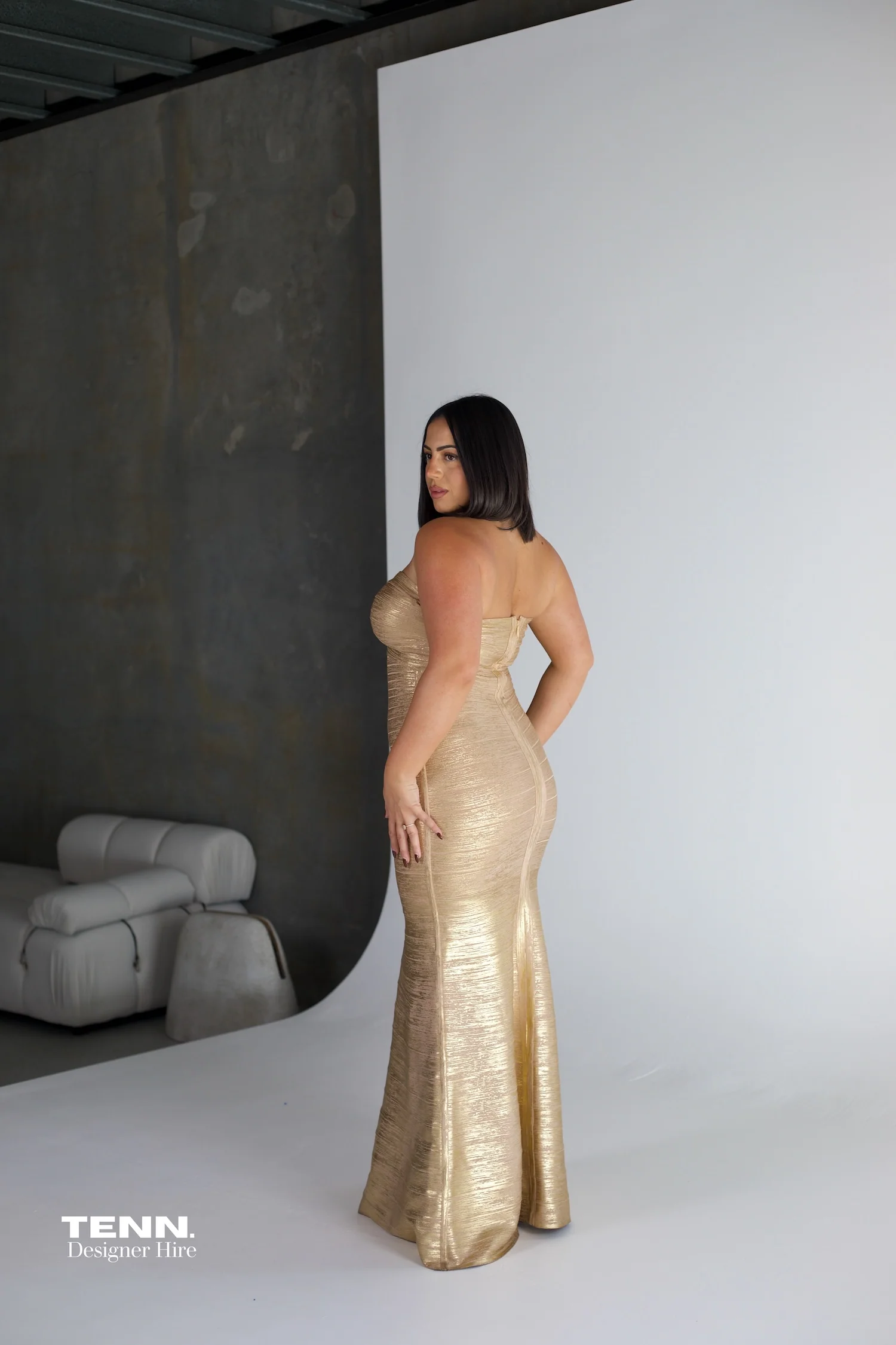 Metallic Sara gown - Gold Foil - Image 9