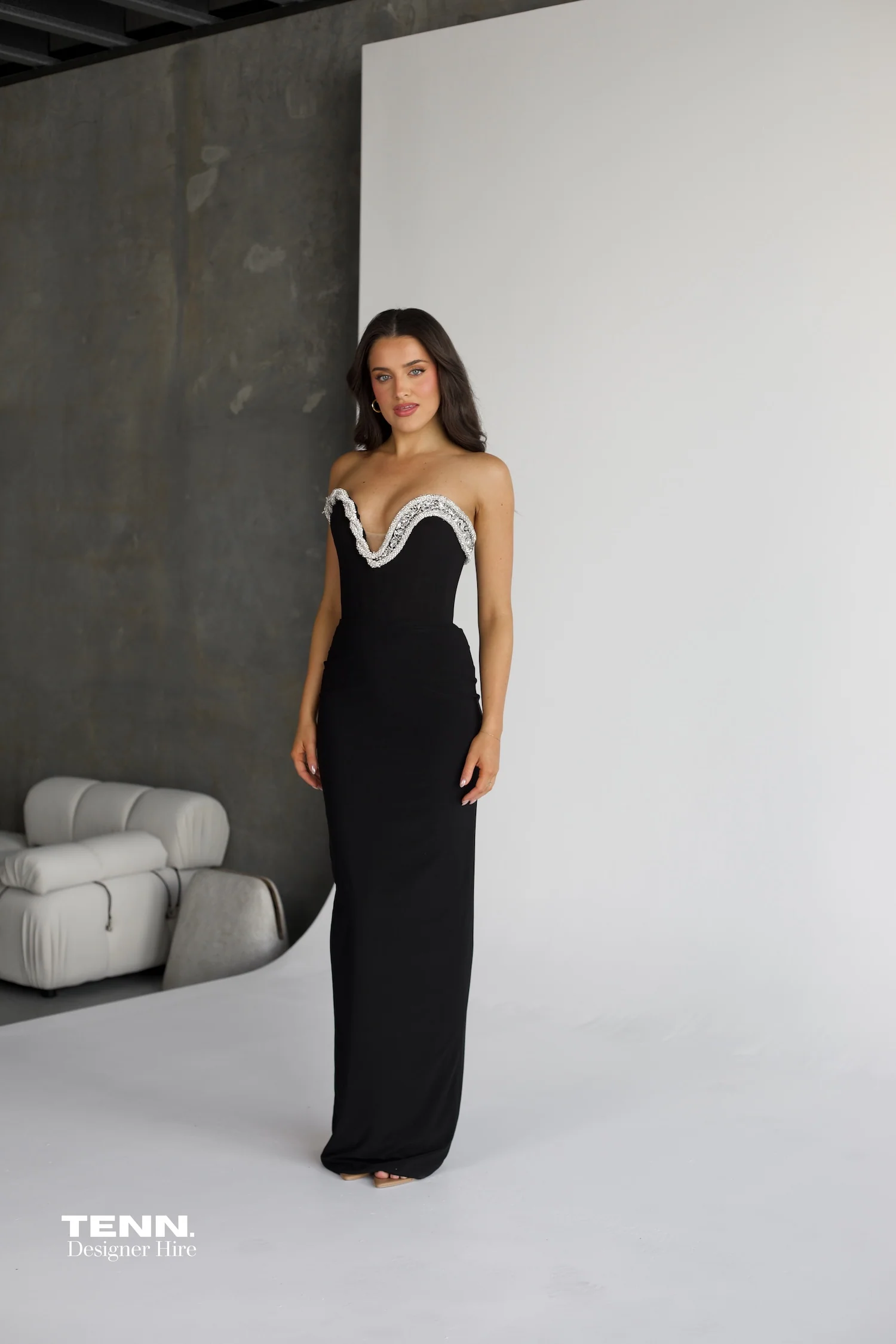 Serpent Curve Gown - Black - Image 5