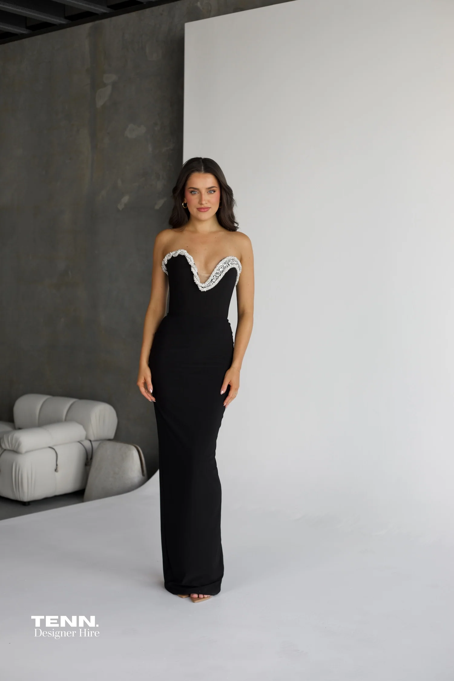 Serpent Curve Gown - Black - Image 7