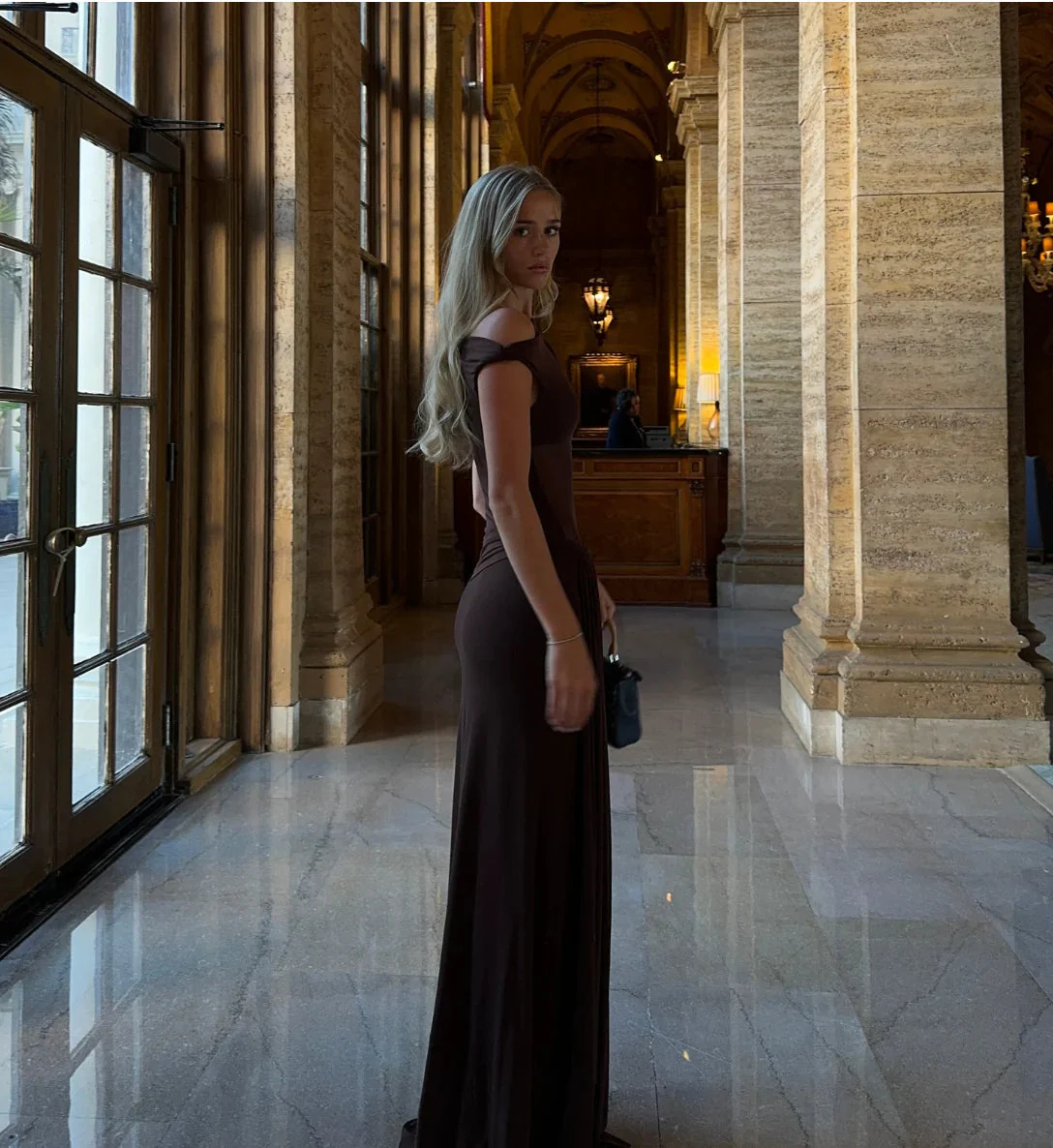 Sisal Mesh Dress - Espresso - Image 2