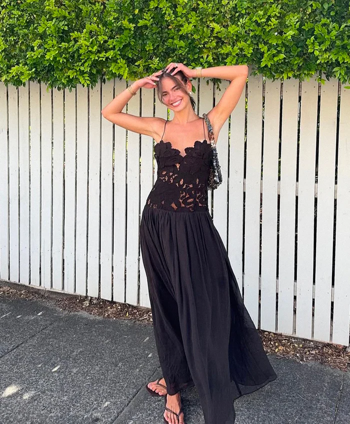 Stephanie Maxi Dress - Black - Image 9