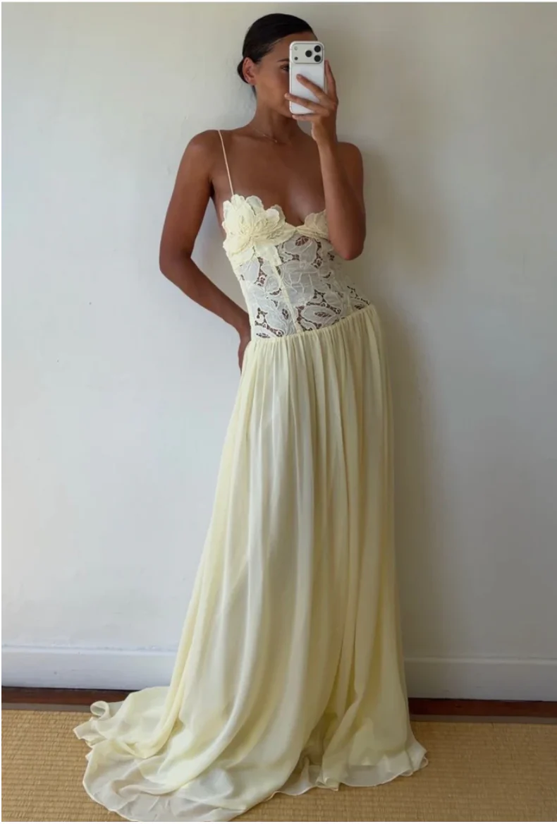 Stephanie Maxi Dress - Lemon - Image 2