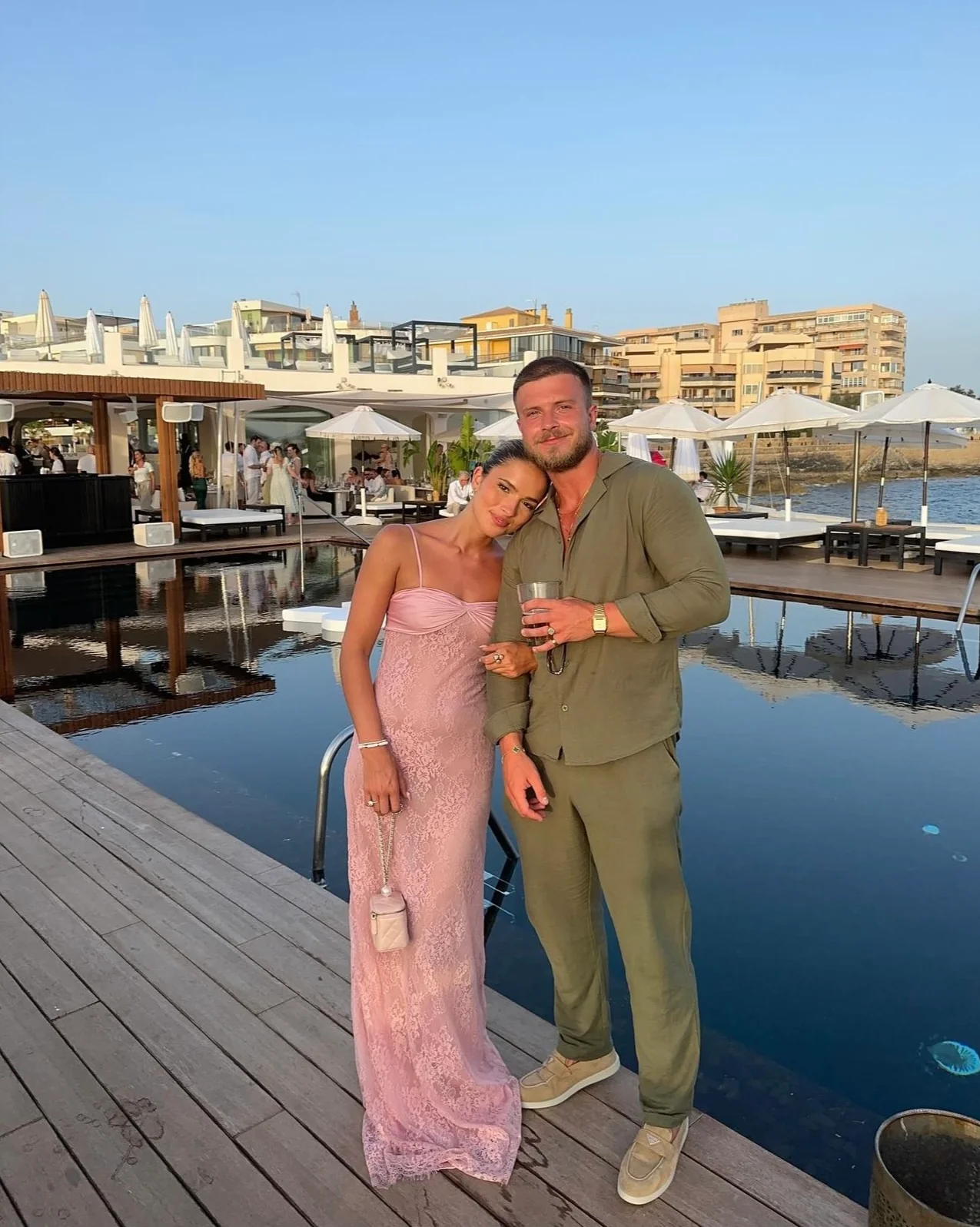 Swan Slip maxi Dress - Dusty Pink - Image 4