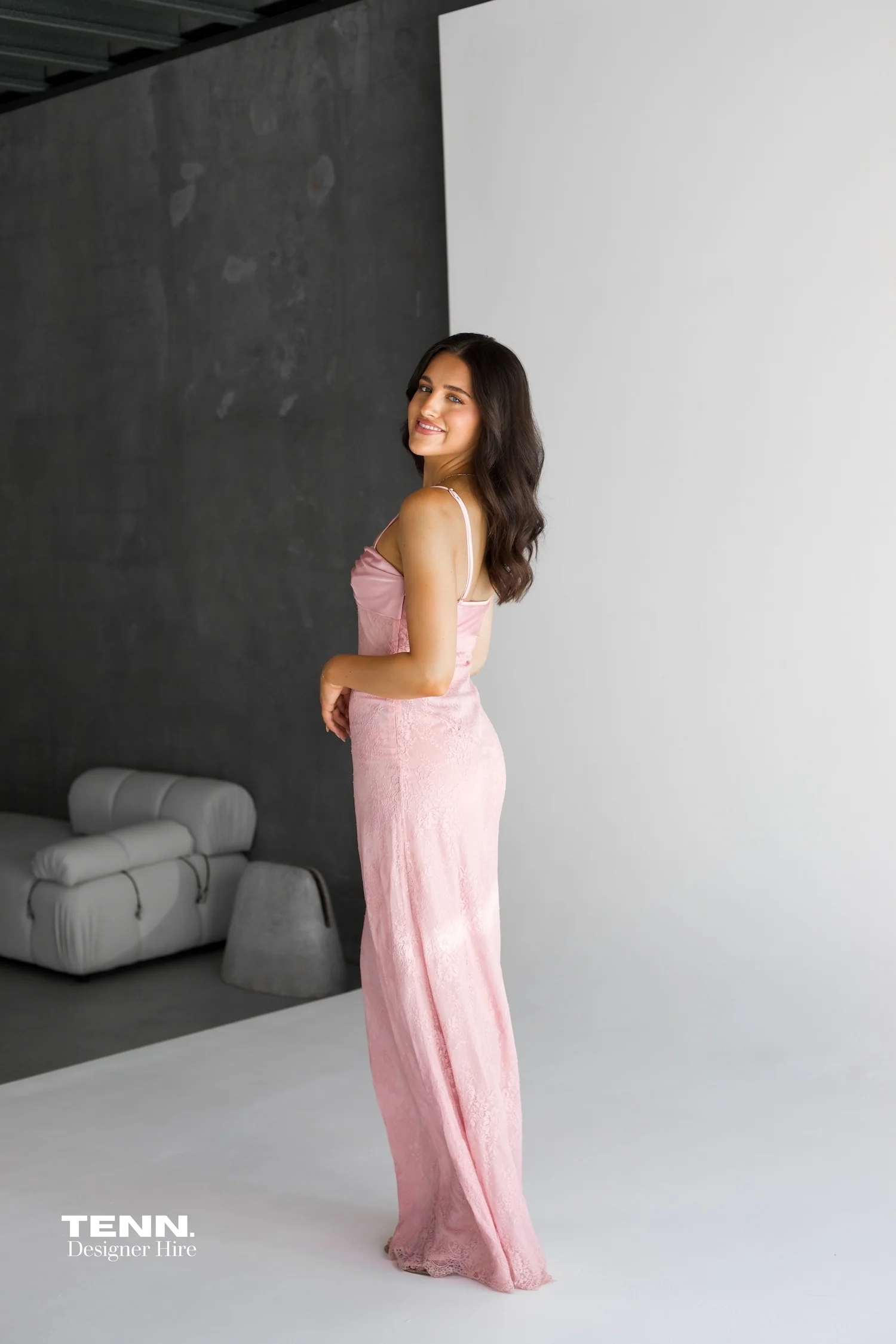 Swan Slip maxi Dress - Dusty Pink - Image 6