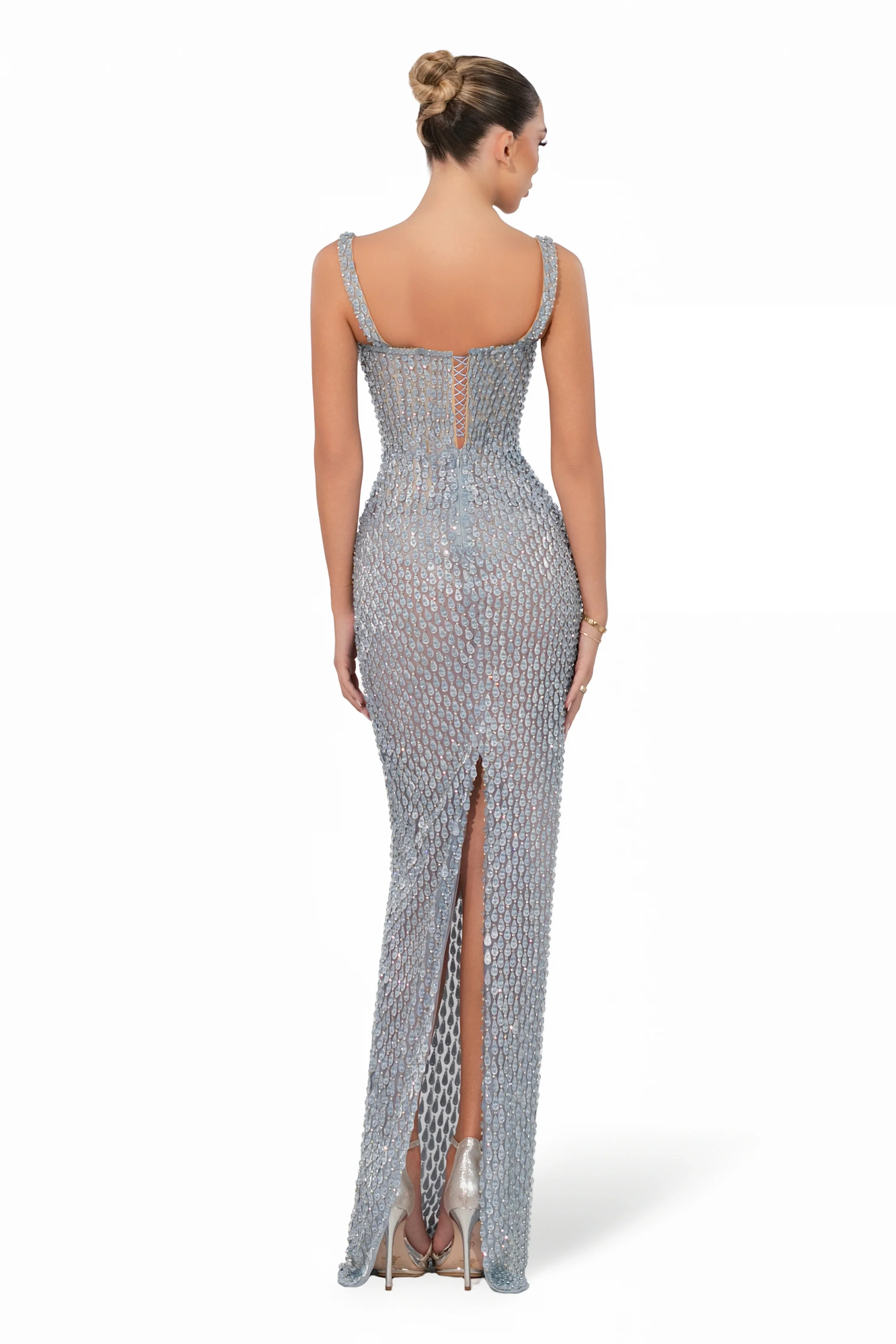 Teardrop Strapped Gown - Seafoam - Image 3