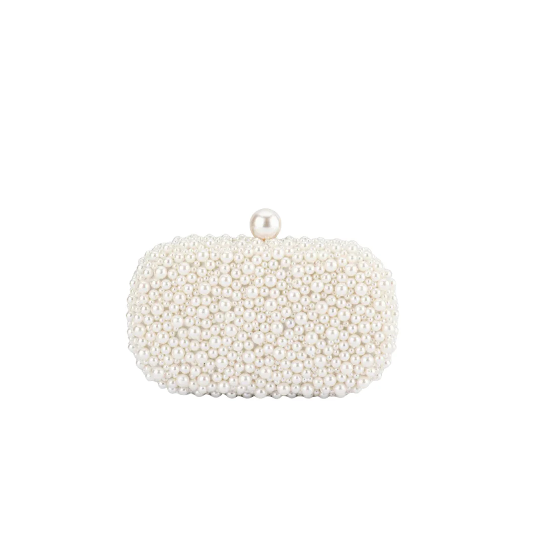 Valentina Pearl Clutch - Ivory
