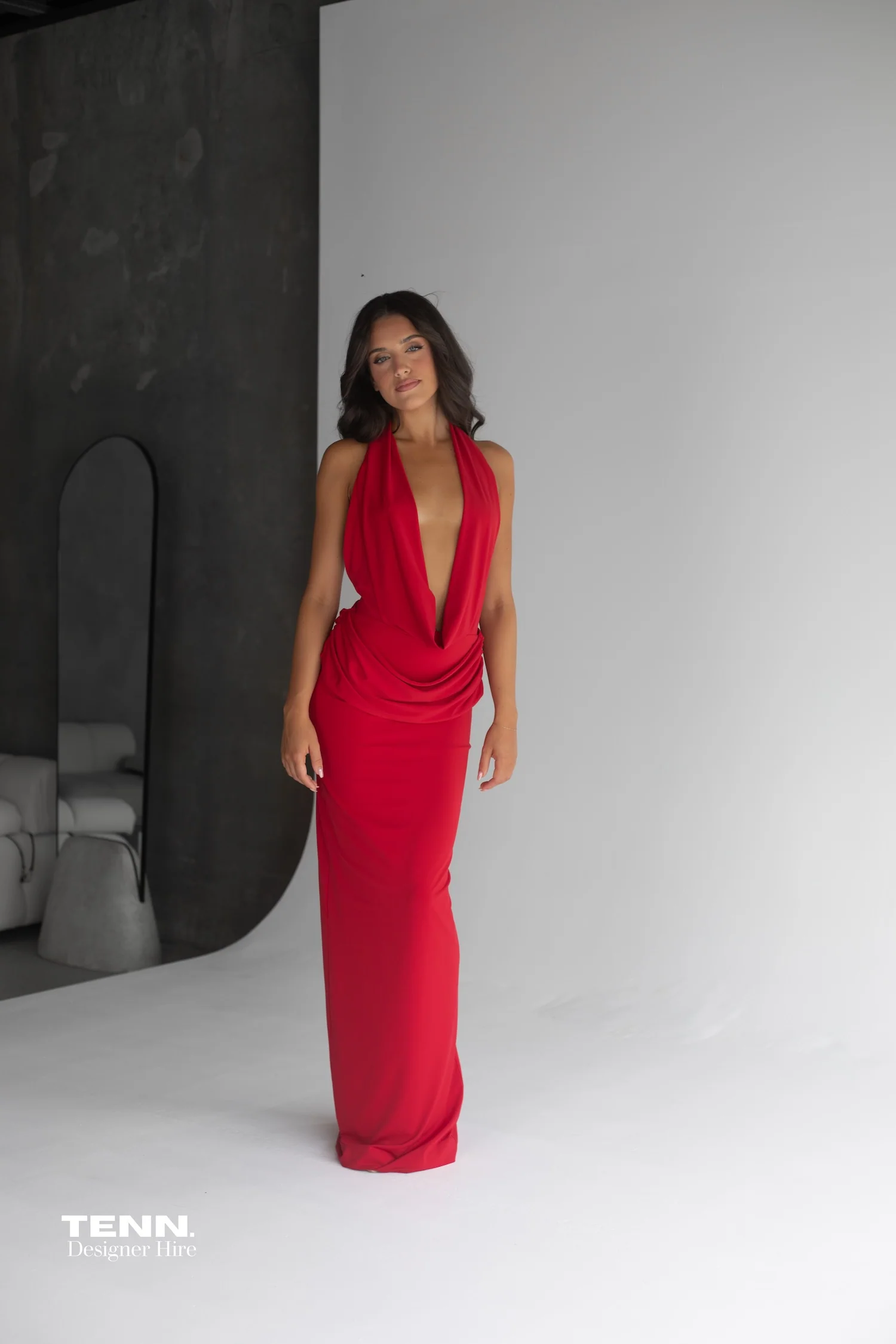 Vanessa Jersey Dress - Red - Image 4