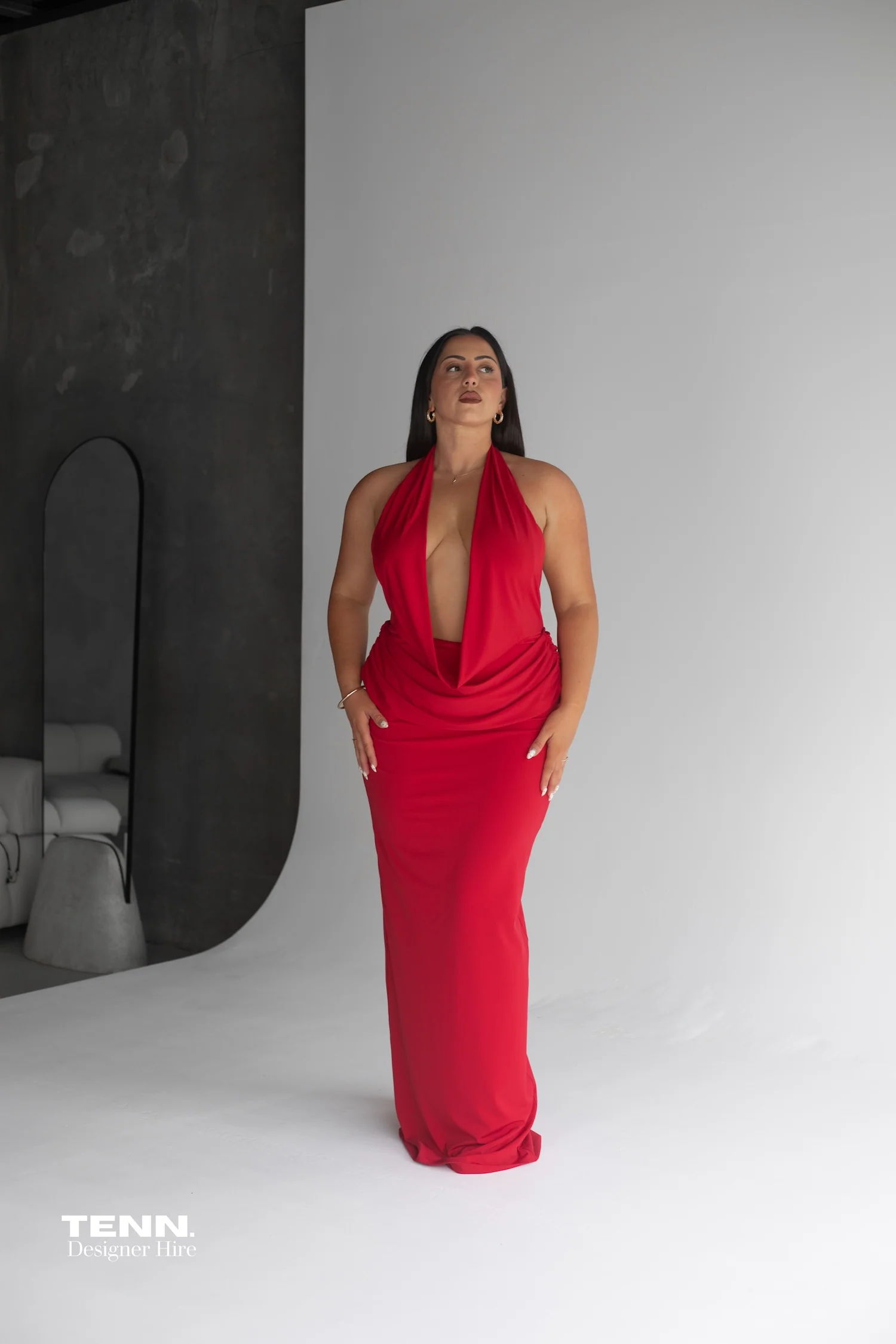 Vanessa Jersey Dress - Red - Image 6