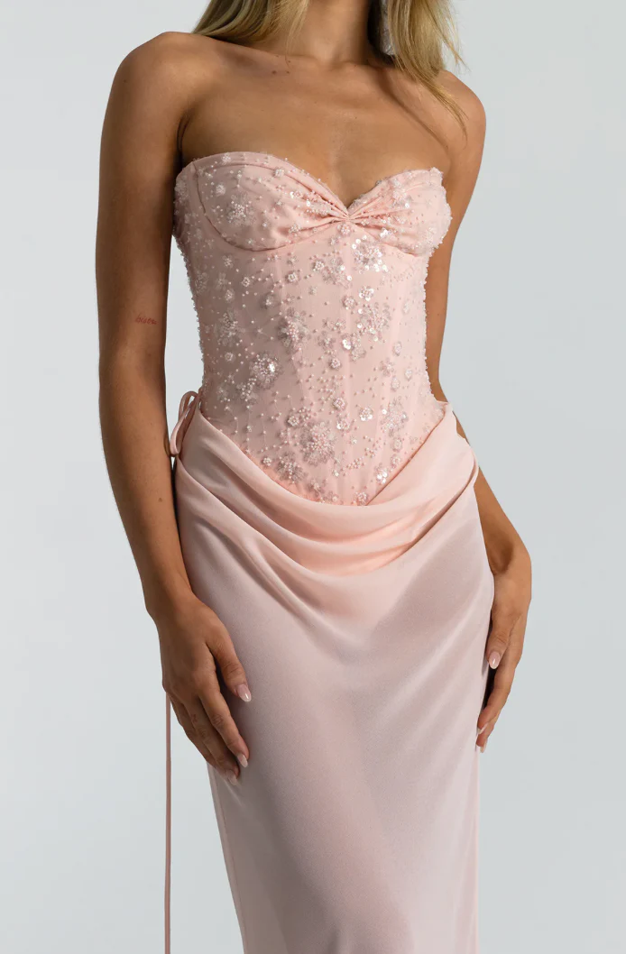 Verity Bustier & Allira Skirt set - Baby Pink