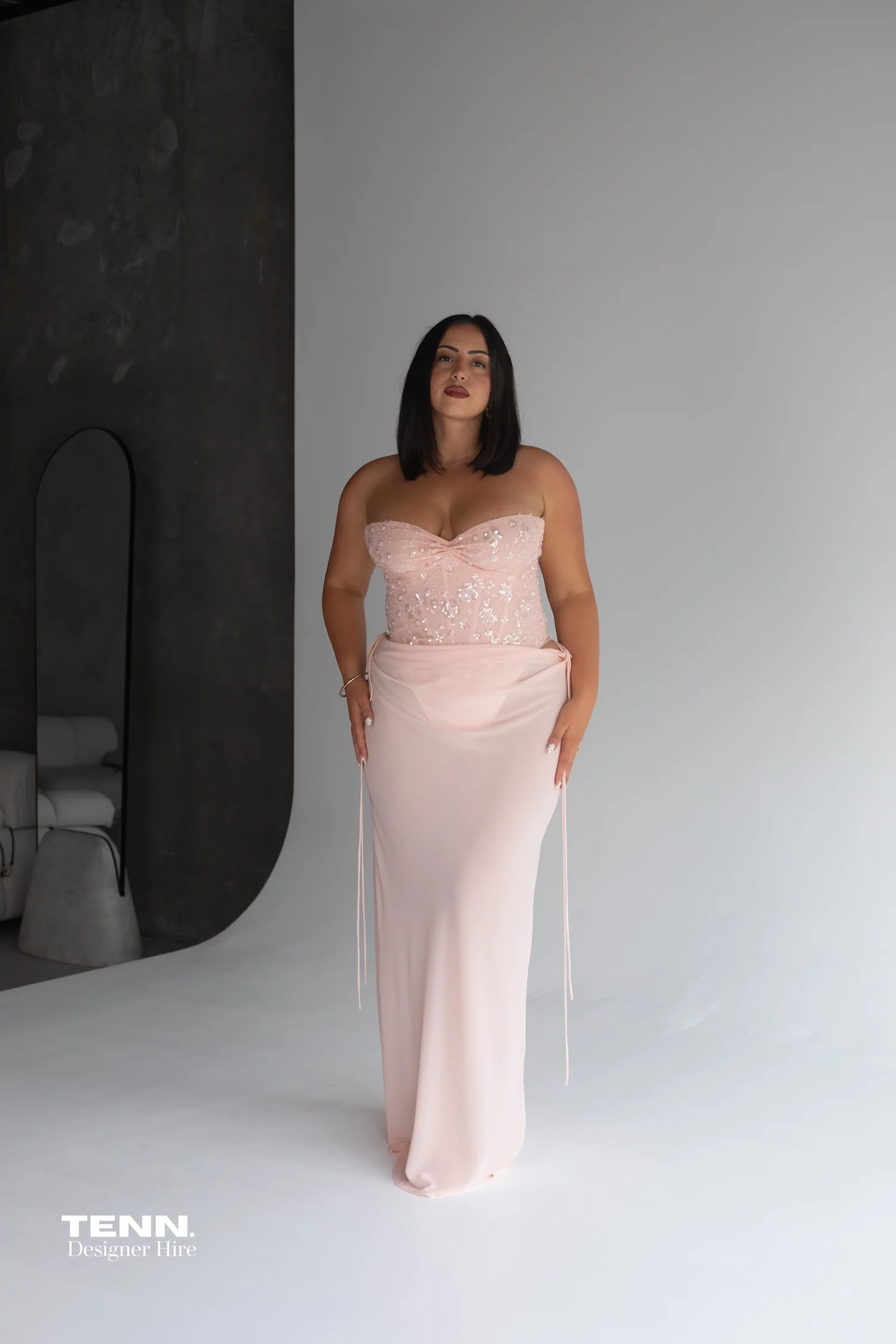 Verity Bustier & Allira Skirt set - Baby Pink - Image 6