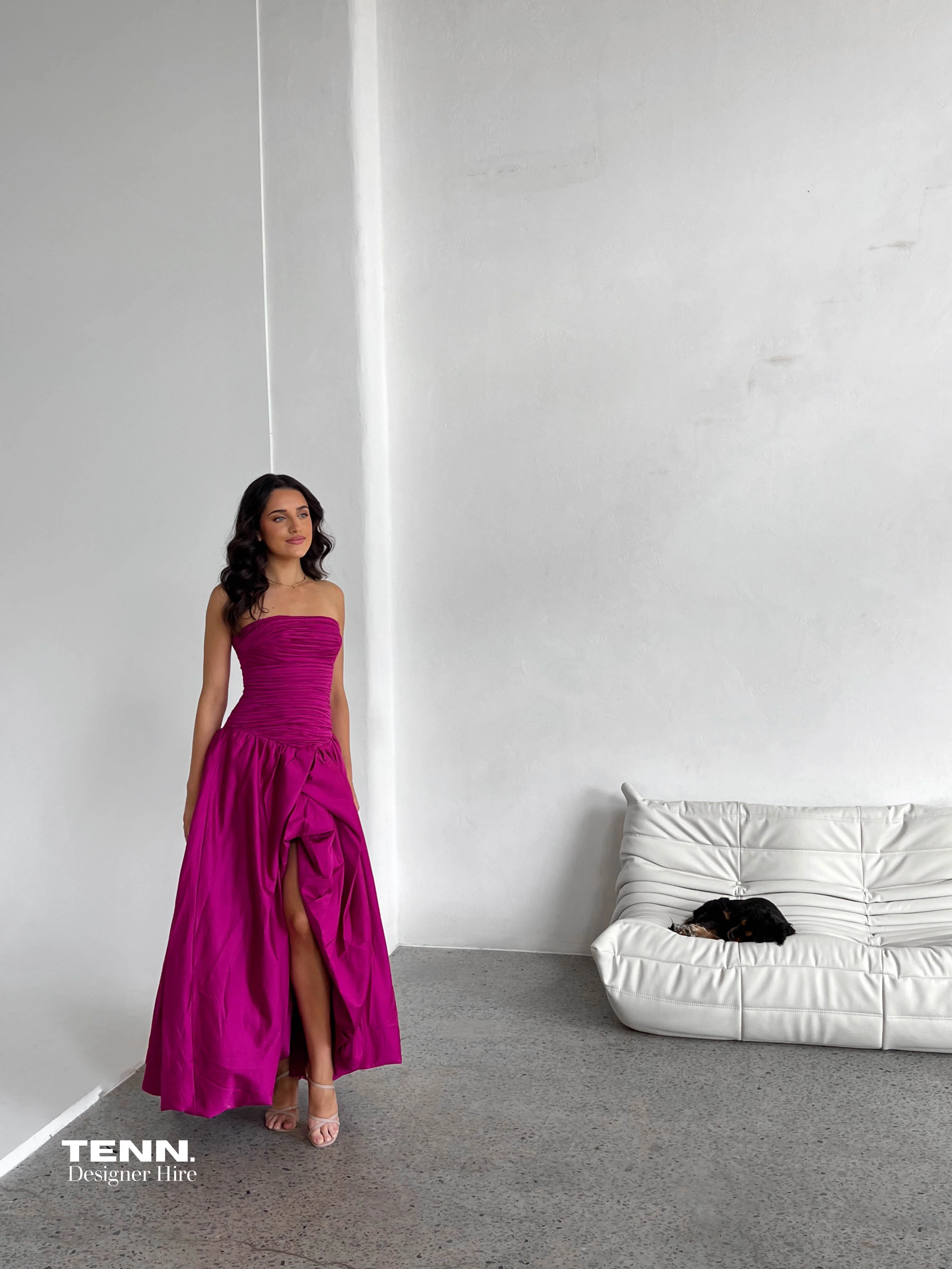 Violette Bubble hem Maxi Dress - Magenta - Image 4