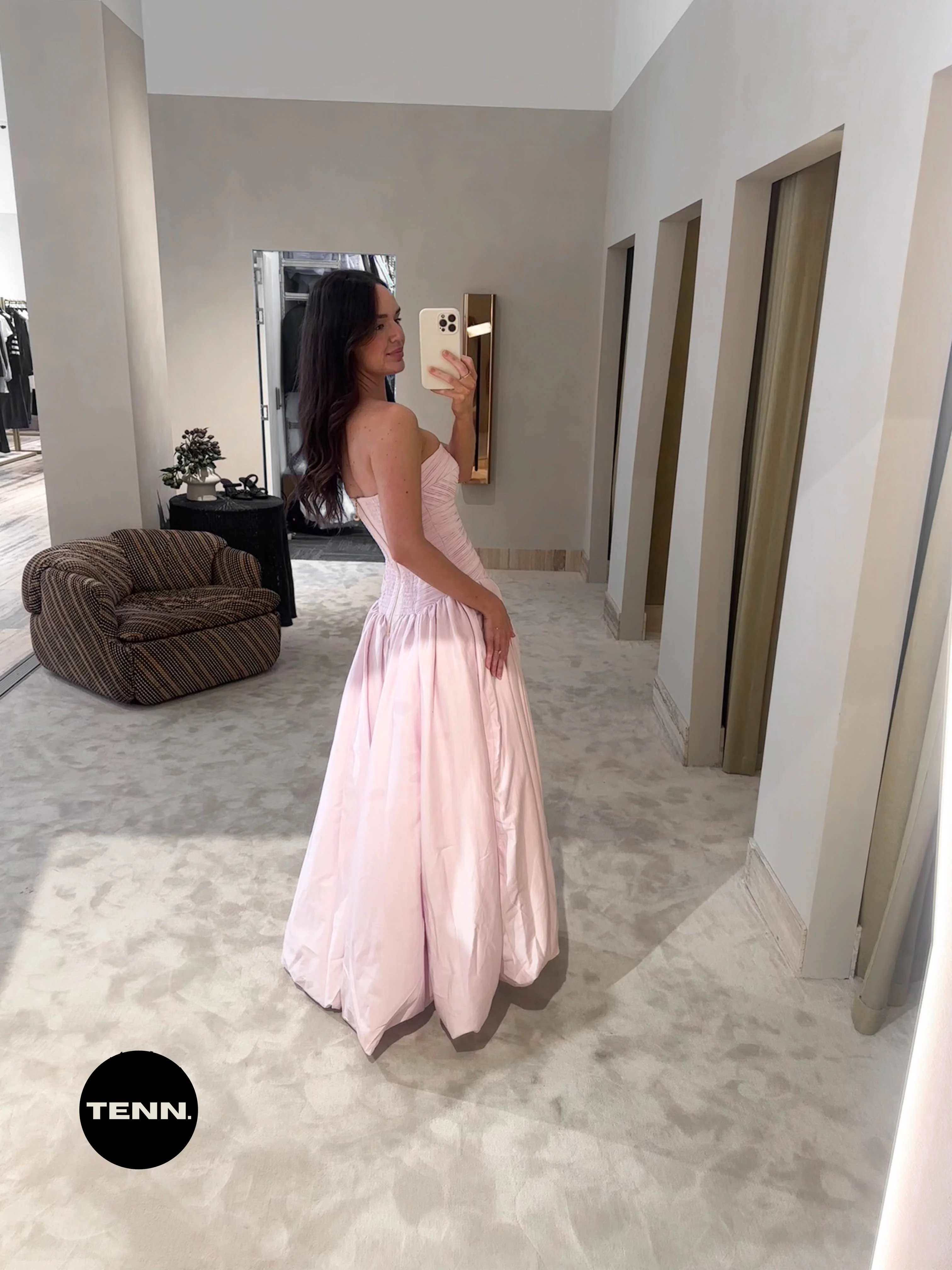 Violette Bubble hem Maxi Dress - Pink - Image 4