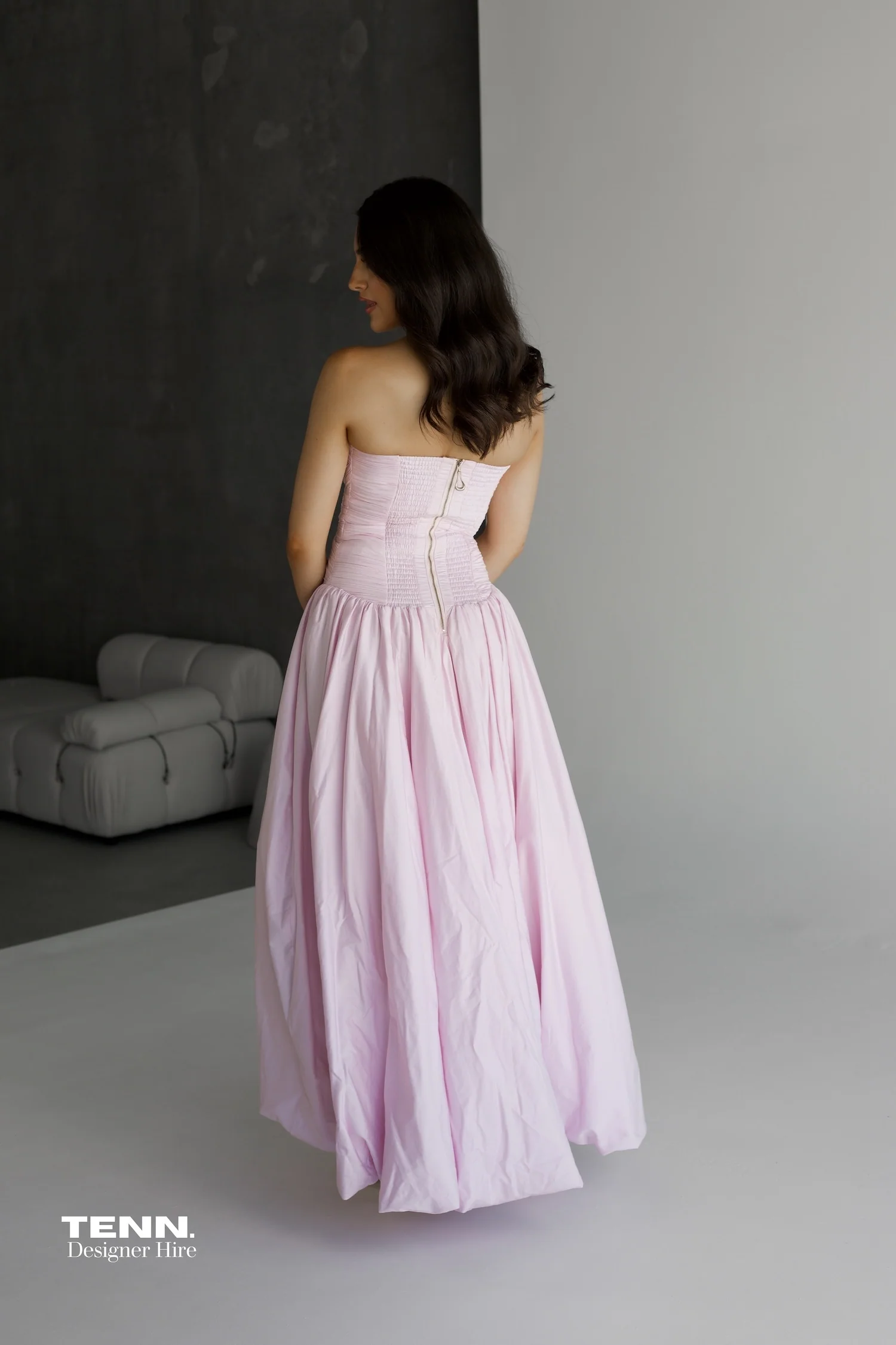 Violette Bubble hem Maxi Dress - Pink - Image 5